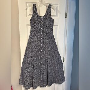Vintage Express sleeveless Button down Midi dress- size 5/6